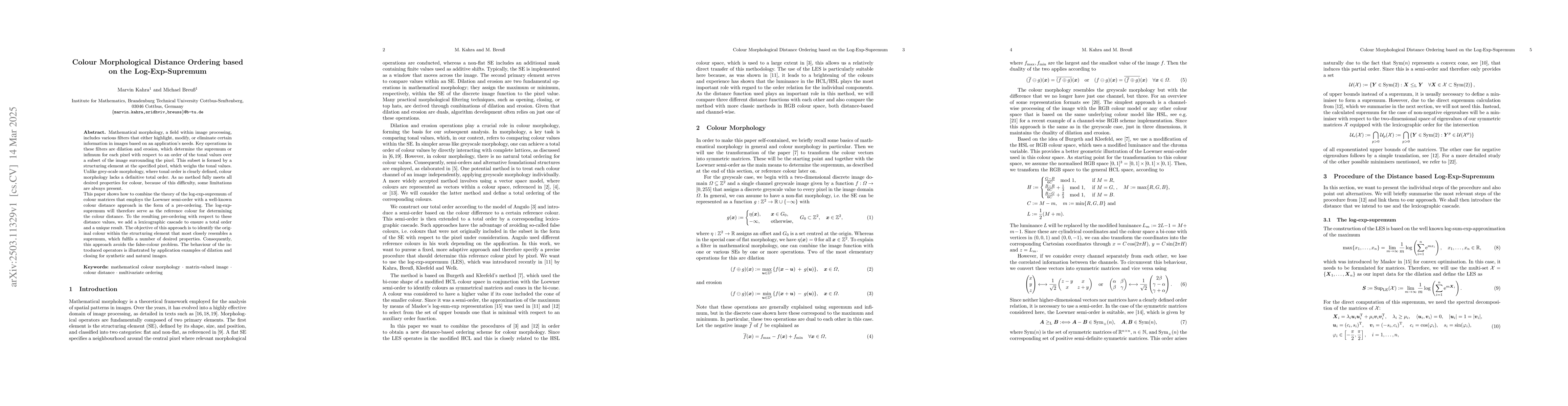 Thumbnail for Colour Morphological Distance Ordering based on the Log-Exp-Supremum
