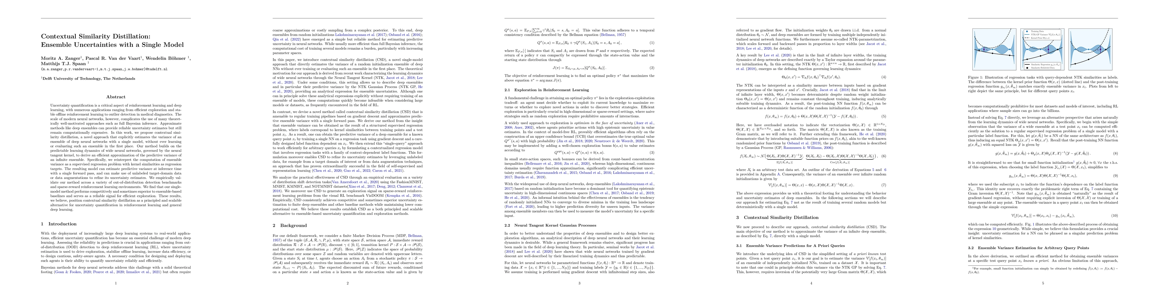 Thumbnail for Contextual Similarity Distillation: Ensemble Uncertainties with a Single
  Model