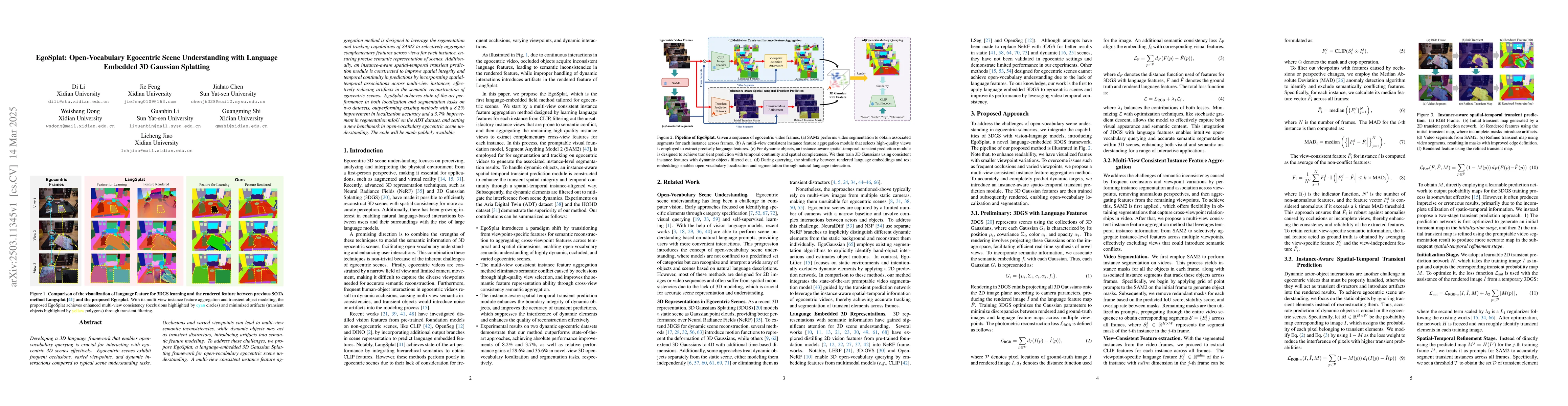 Thumbnail for EgoSplat: Open-Vocabulary Egocentric Scene Understanding with Language
  Embedded 3D Gaussian Splatting