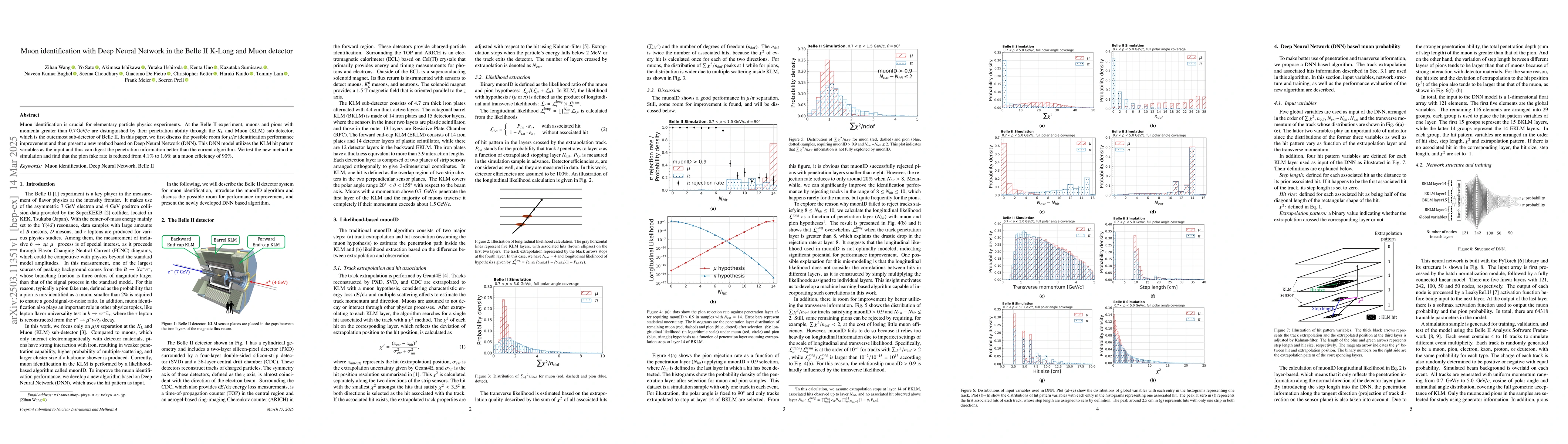Thumbnail for Muon identification with Deep Neural Network in the Belle II K-Long and
  Muon detector