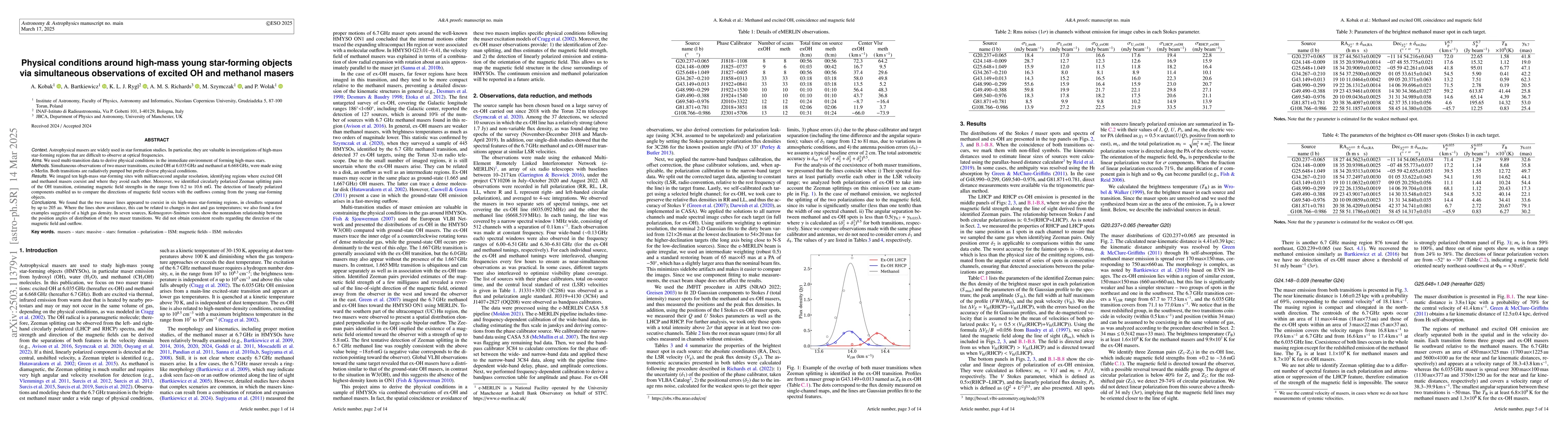 Thumbnail for Physical conditions around high-mass young star-forming objects via
  simultaneous observations of excited OH and methanol masers