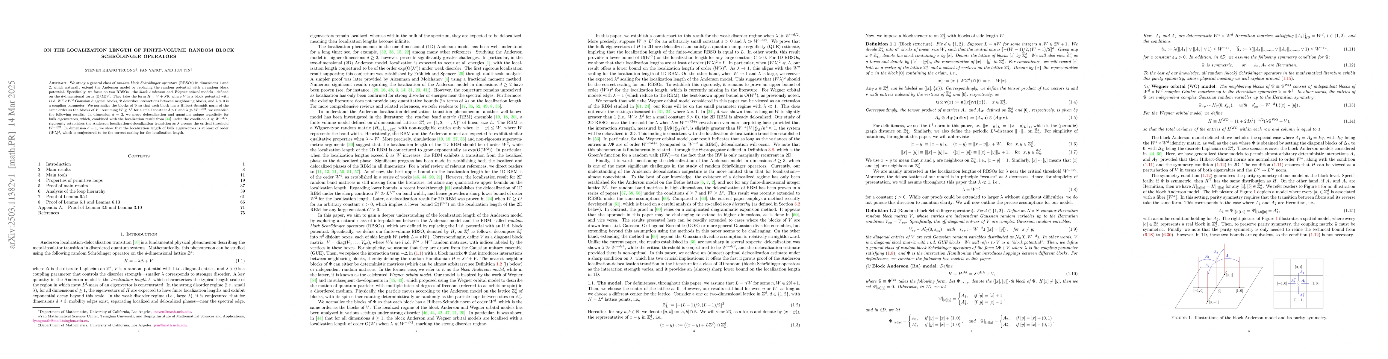 Thumbnail for On the localization length of finite-volume random block Schrödinger
  operators