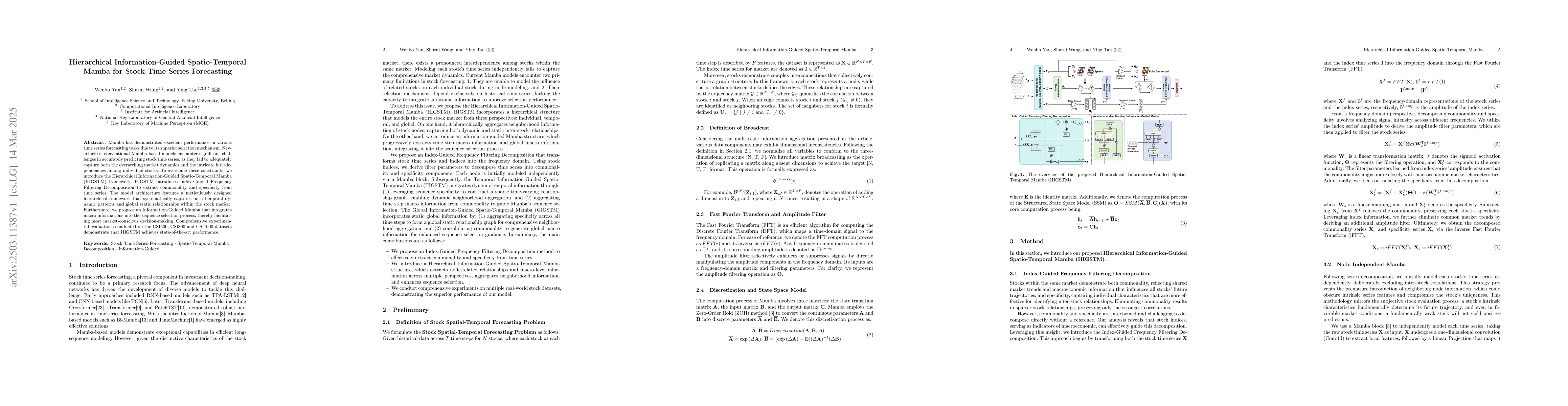 Thumbnail for Hierarchical Information-Guided Spatio-Temporal Mamba for Stock Time
  Series Forecasting
