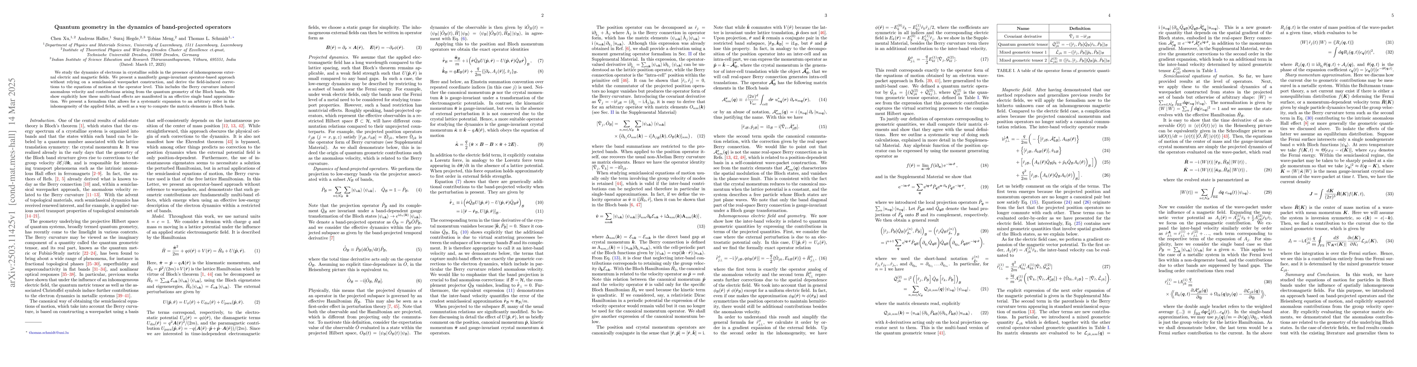 Thumbnail for Quantum geometry in the dynamics of band-projected operators