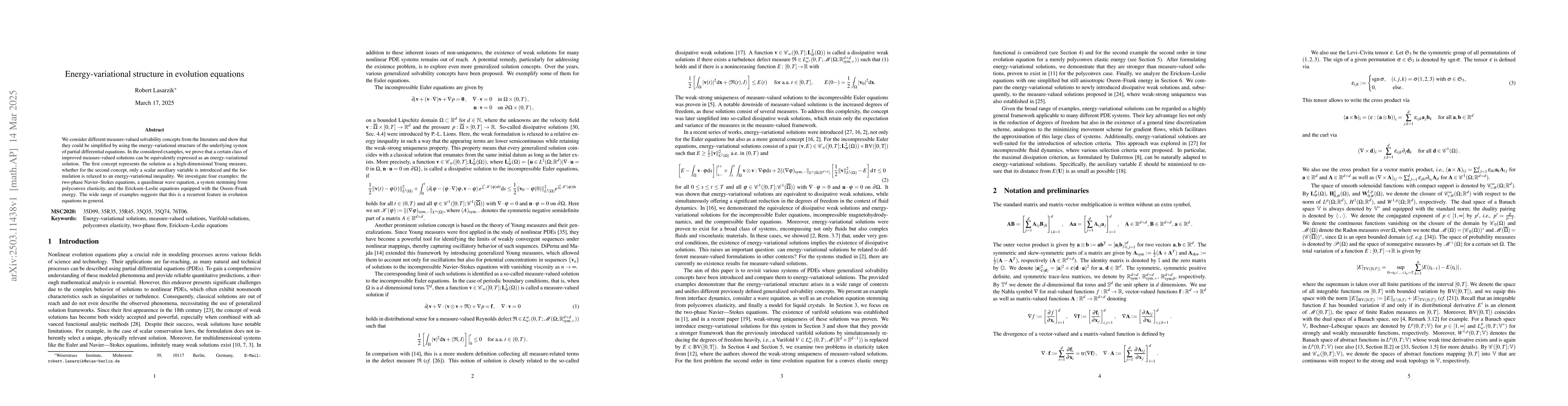 Thumbnail for Energy-variational structure in evolution equations