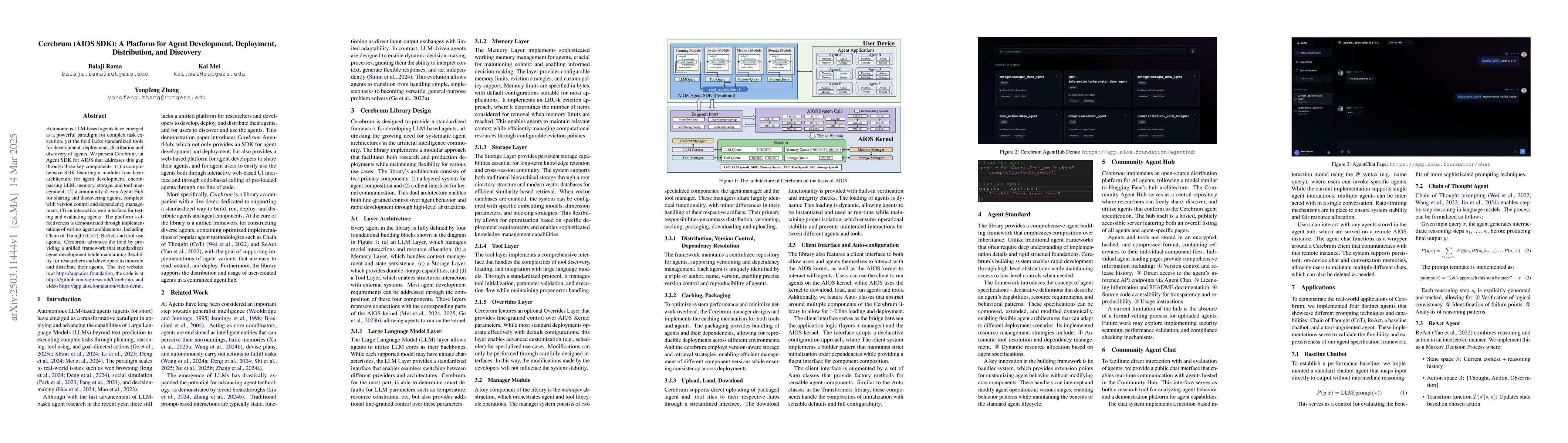 Thumbnail for Cerebrum (AIOS SDK): A Platform for Agent Development, Deployment,
  Distribution, and Discovery