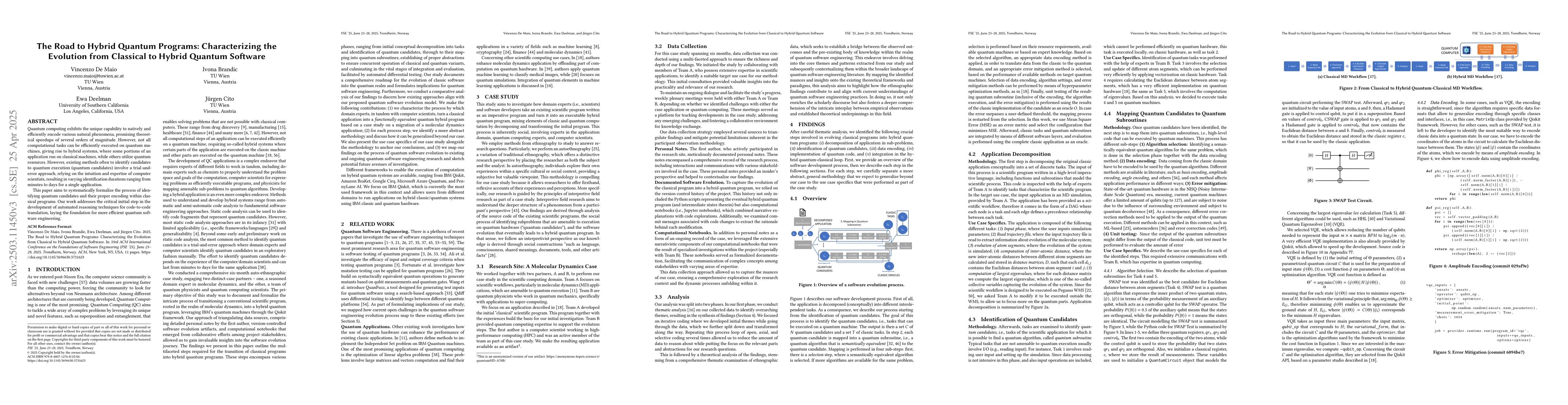 Thumbnail for The Road to Hybrid Quantum Programs: Characterizing the Evolution from
  Classical to Hybrid Quantum Software
