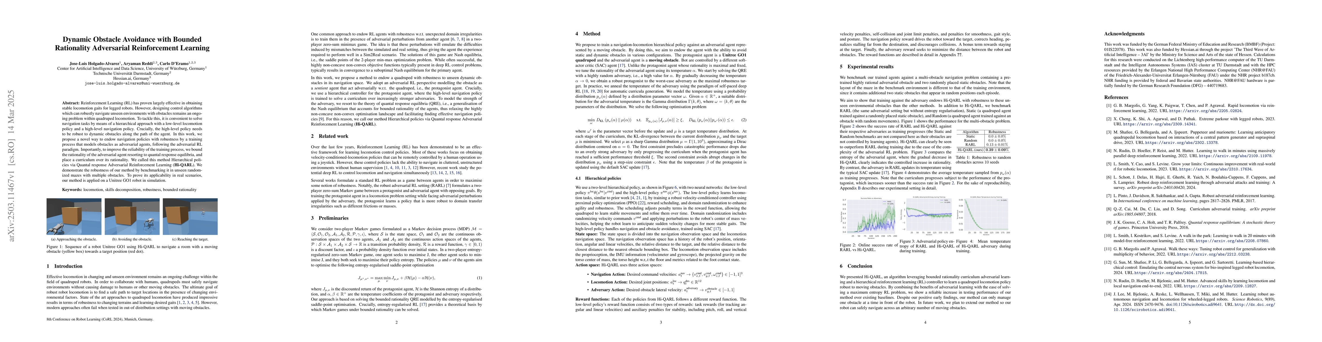 Thumbnail for Dynamic Obstacle Avoidance with Bounded Rationality Adversarial
  Reinforcement Learning
