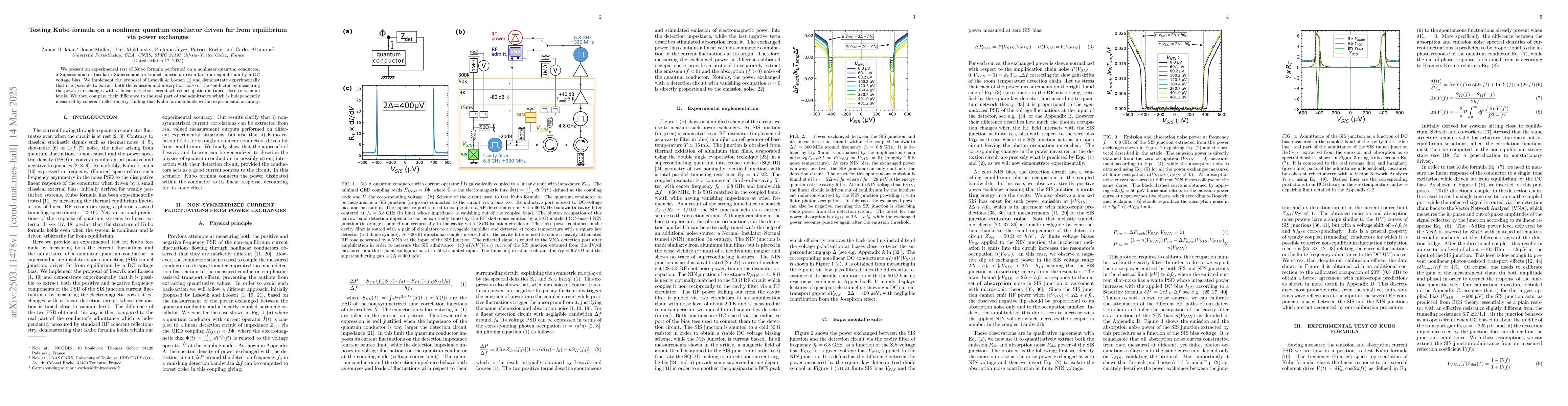 Thumbnail for Testing Kubo formula on a nonlinear quantum conductor driven far from
  equilibrium via power exchanges