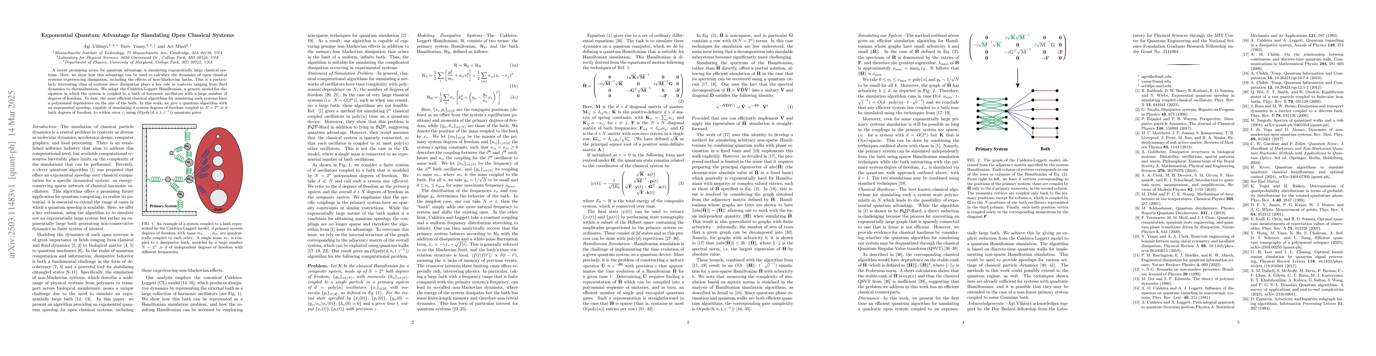 Thumbnail for Exponential Quantum Advantage for Simulating Open Classical Systems