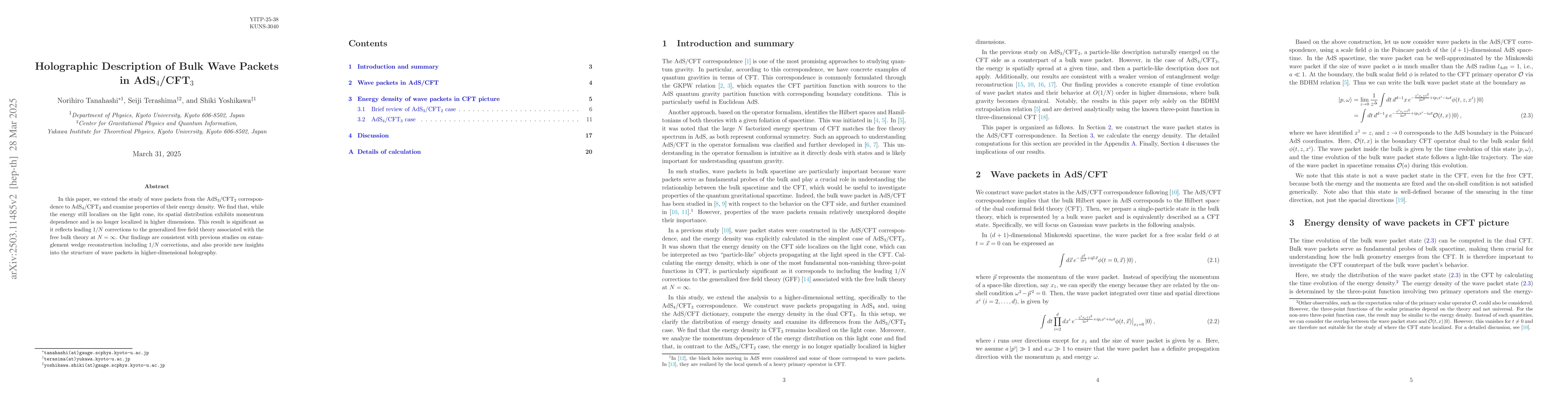 Thumbnail for Holographic Description of Bulk Wave Packets in AdS$_4$/CFT$_3$