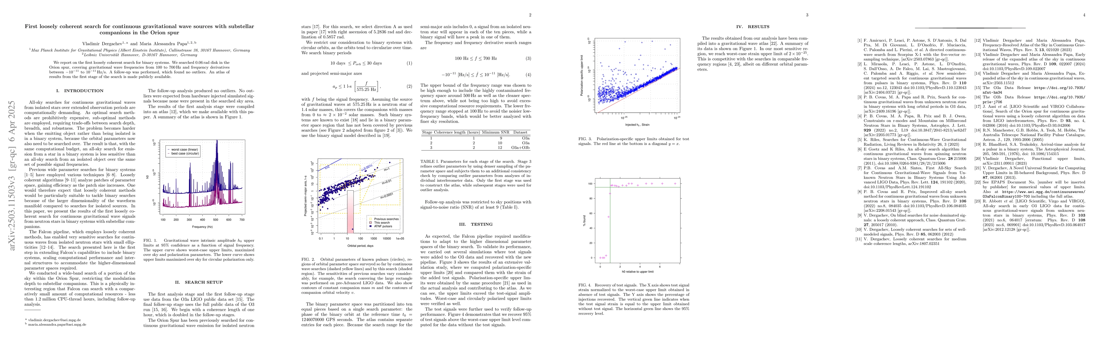 Thumbnail for First loosely coherent search for continuous gravitational wave sources
  with substellar companions in the Orion spur