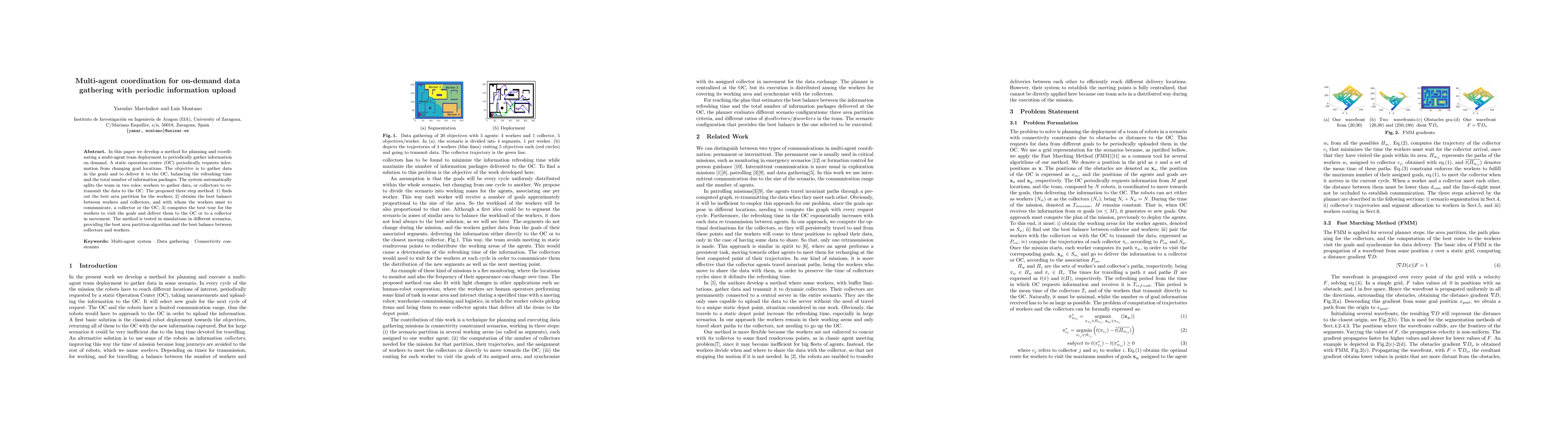 Thumbnail for Multi-agent coordination for on-demand data gathering with periodic
  information upload