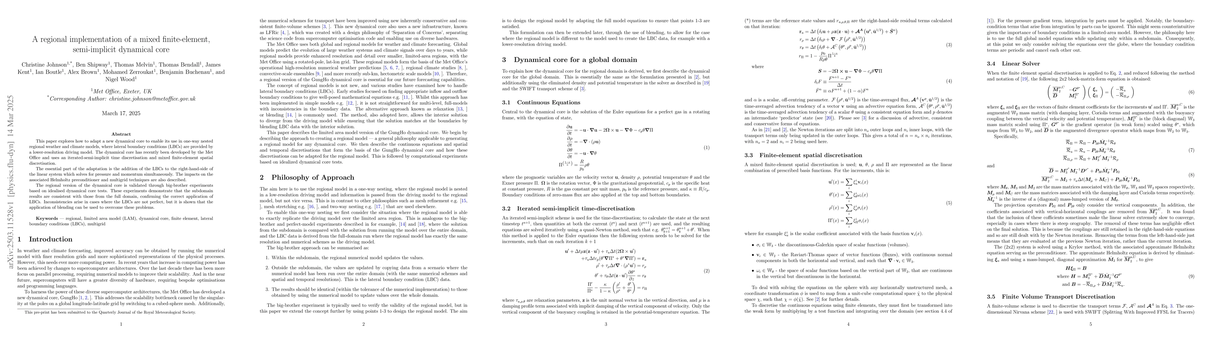 Thumbnail for A regional implementation of a mixed finite-element, semi-implicit
  dynamical core