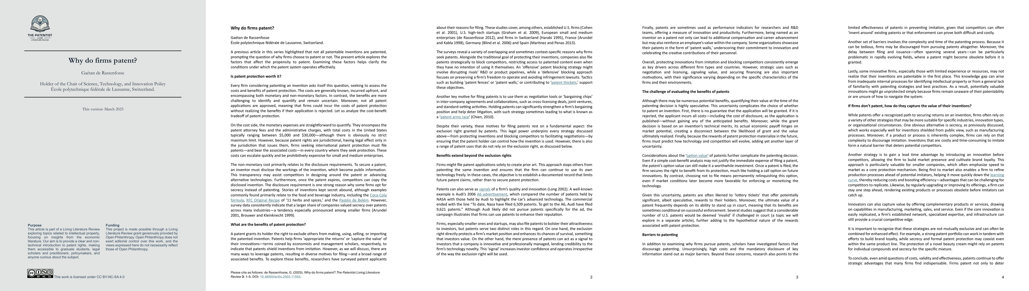 Thumbnail for Why do firms patent?
