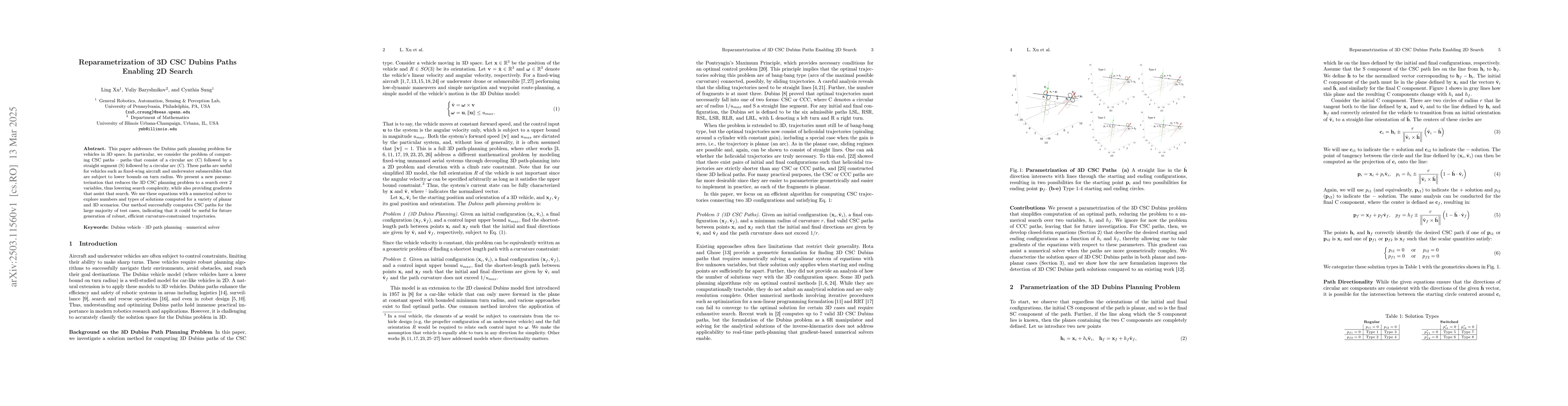 Thumbnail for Reparametrization of 3D CSC Dubins Paths Enabling 2D Search