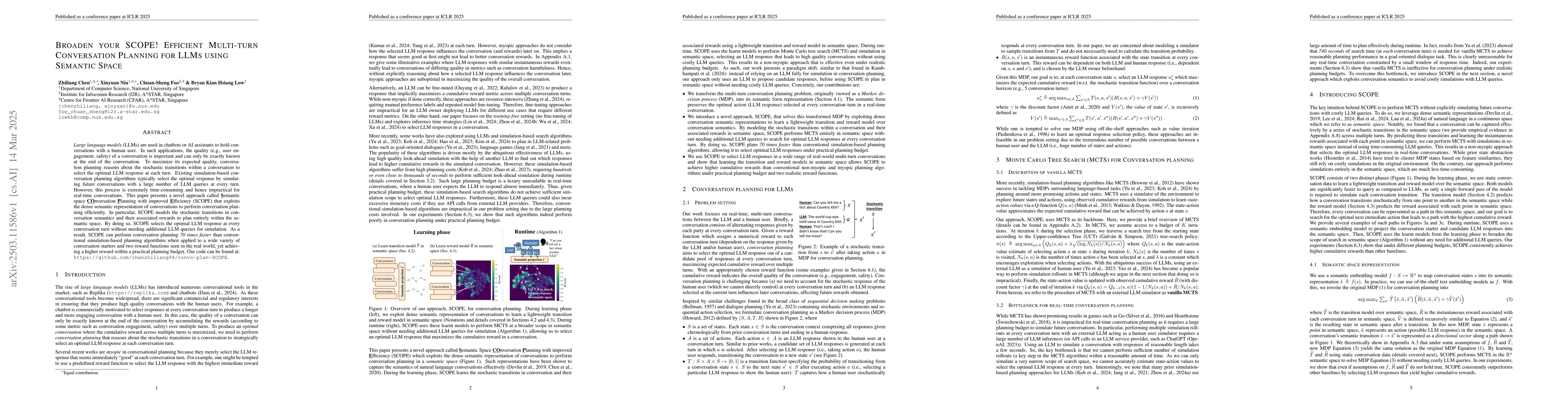 Thumbnail for Broaden your SCOPE! Efficient Multi-turn Conversation Planning for LLMs
  using Semantic Space