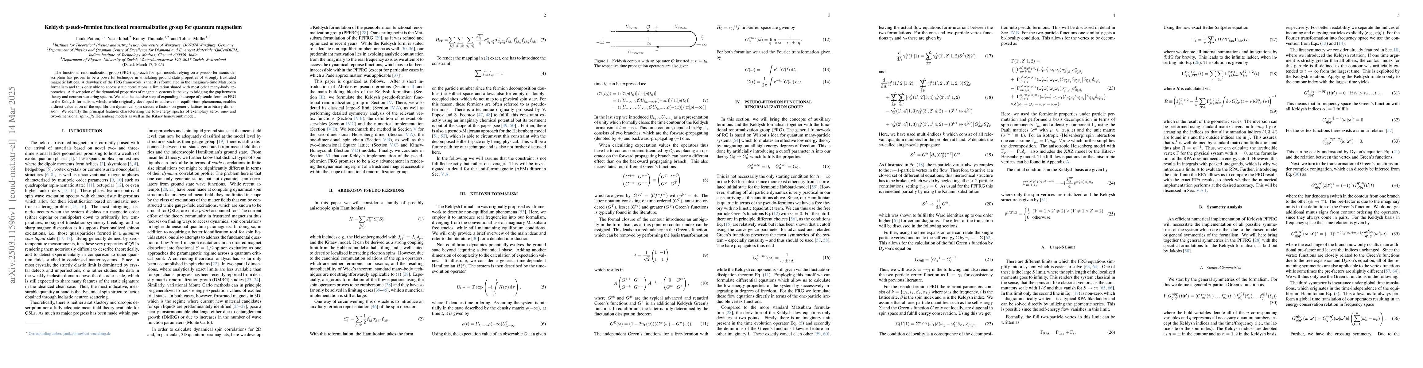 Thumbnail for Keldysh pseudo-fermion functional renormalization group for quantum
  magnetism