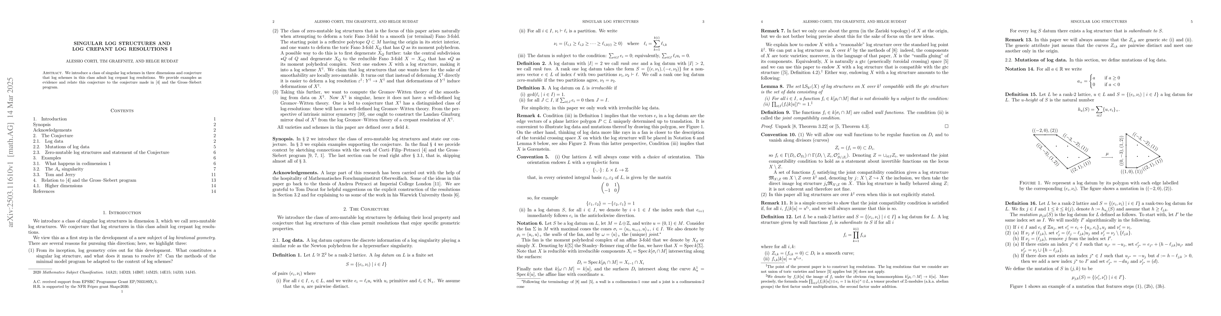 Thumbnail for Singular Log Structures and Log Crepant Log Resolutions I