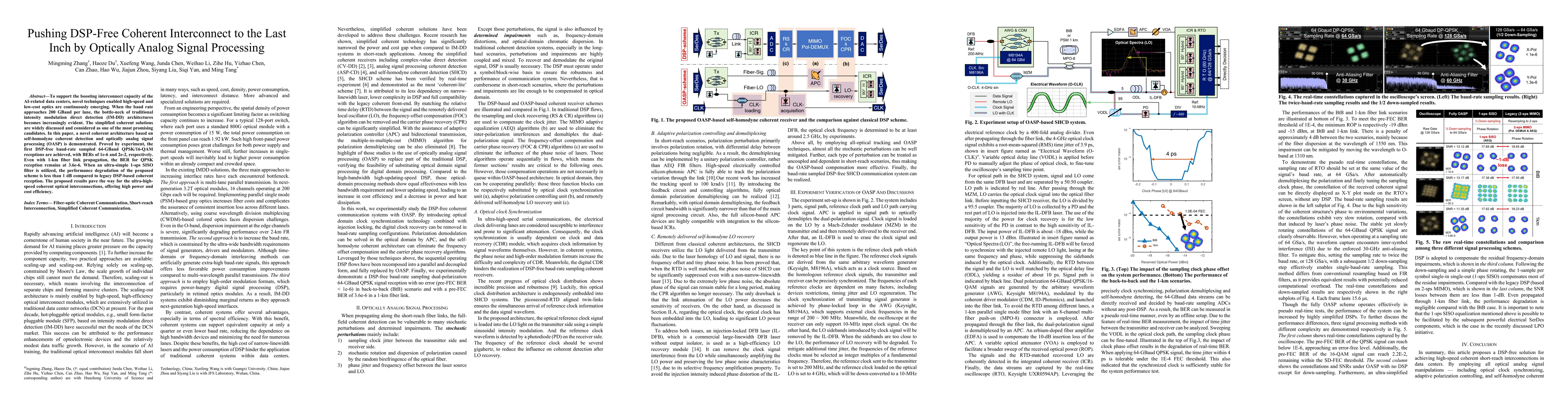Thumbnail for Pushing DSP-Free Coherent Interconnect to the Last Inch by Optically
  Analog Signal Processing