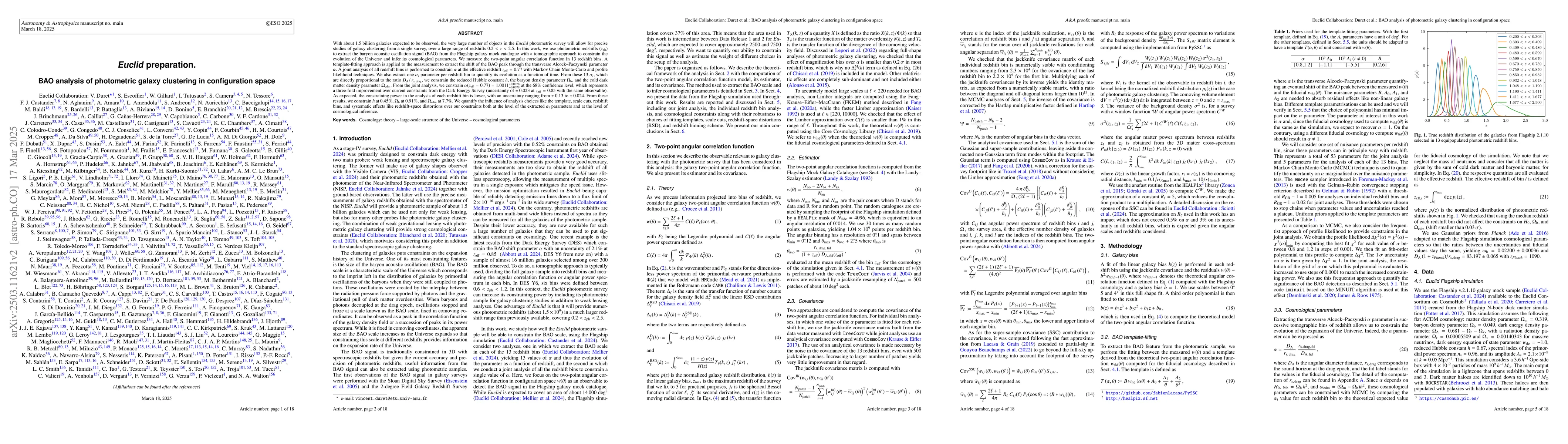 Thumbnail for Euclid preparation. BAO analysis of photometric galaxy clustering in
  configuration space