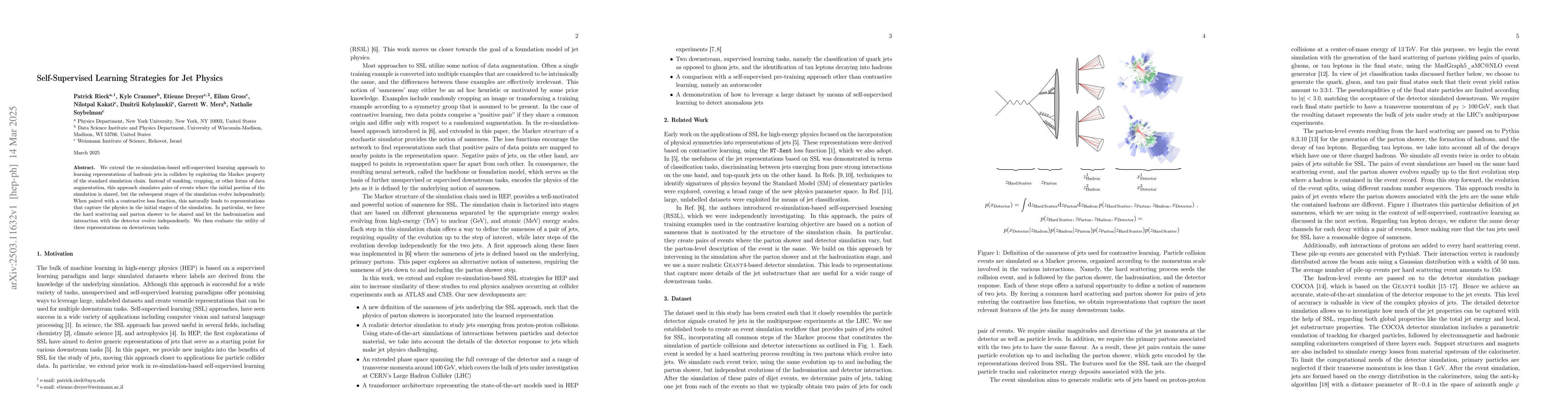 Thumbnail for Self-Supervised Learning Strategies for Jet Physics
