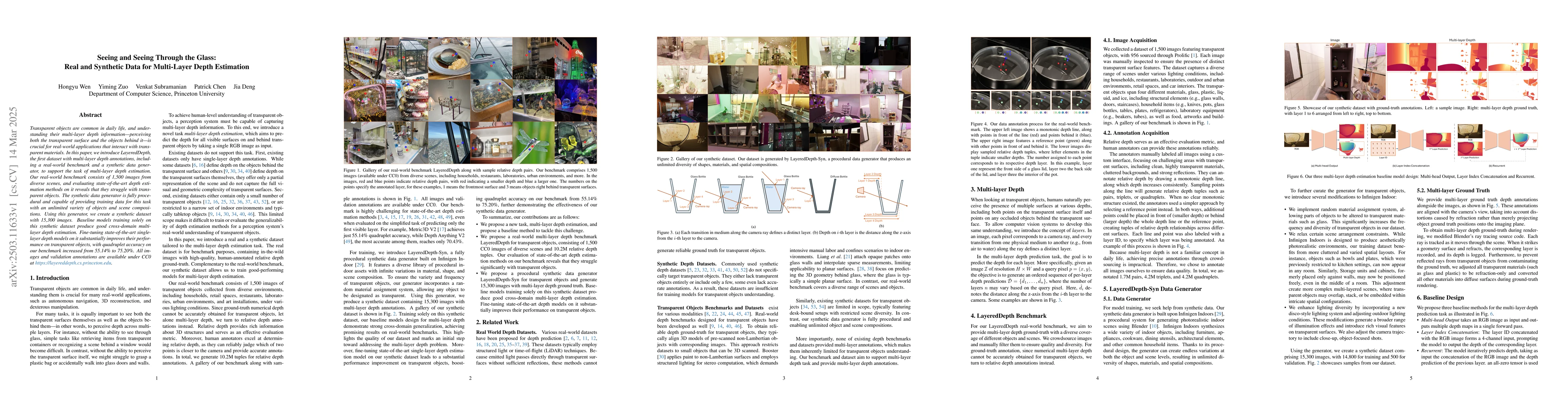 Thumbnail for Seeing and Seeing Through the Glass: Real and Synthetic Data for
  Multi-Layer Depth Estimation