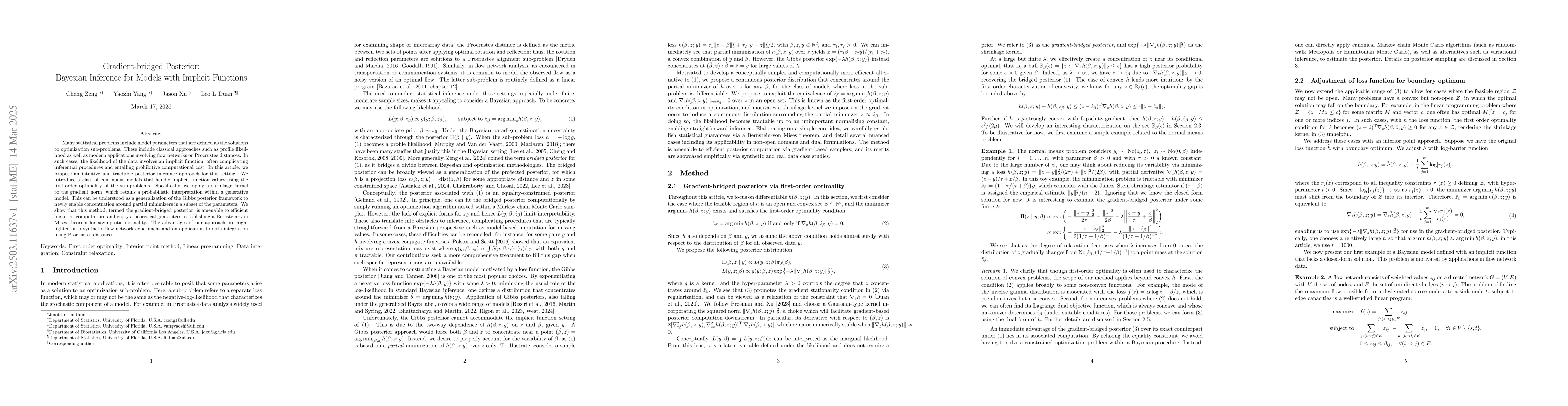 Thumbnail for Gradient-bridged Posterior: Bayesian Inference for Models with Implicit
  Functions