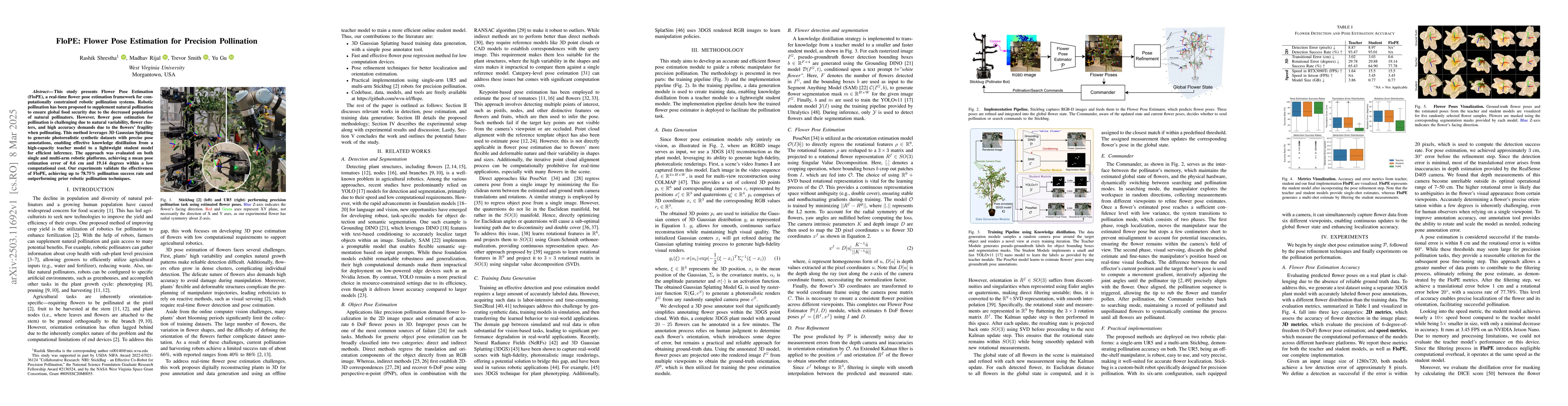 Thumbnail for FloPE: Flower Pose Estimation for Precision Pollination