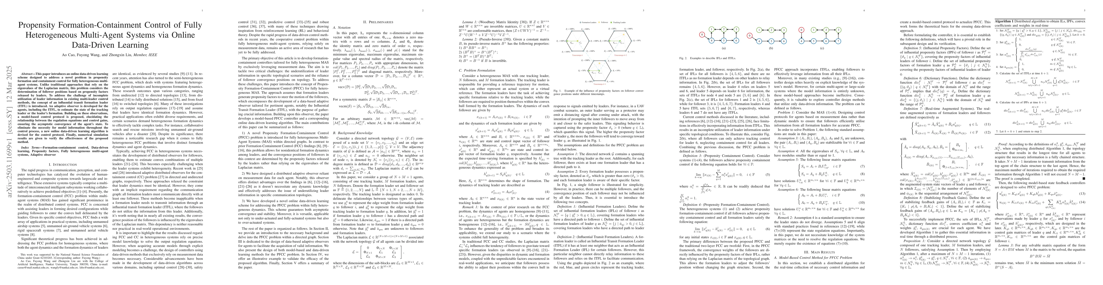 Thumbnail for Propensity Formation-Containment Control of Fully Heterogeneous
  Multi-Agent Systems via Online Data-Driven Learning