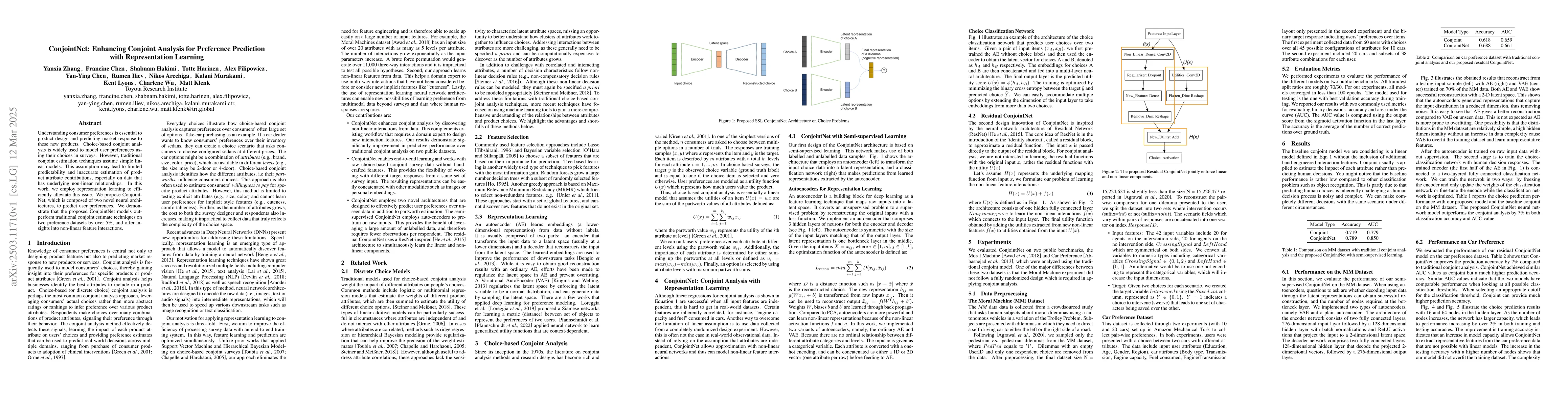 Thumbnail for ConjointNet: Enhancing Conjoint Analysis for Preference Prediction with
  Representation Learning