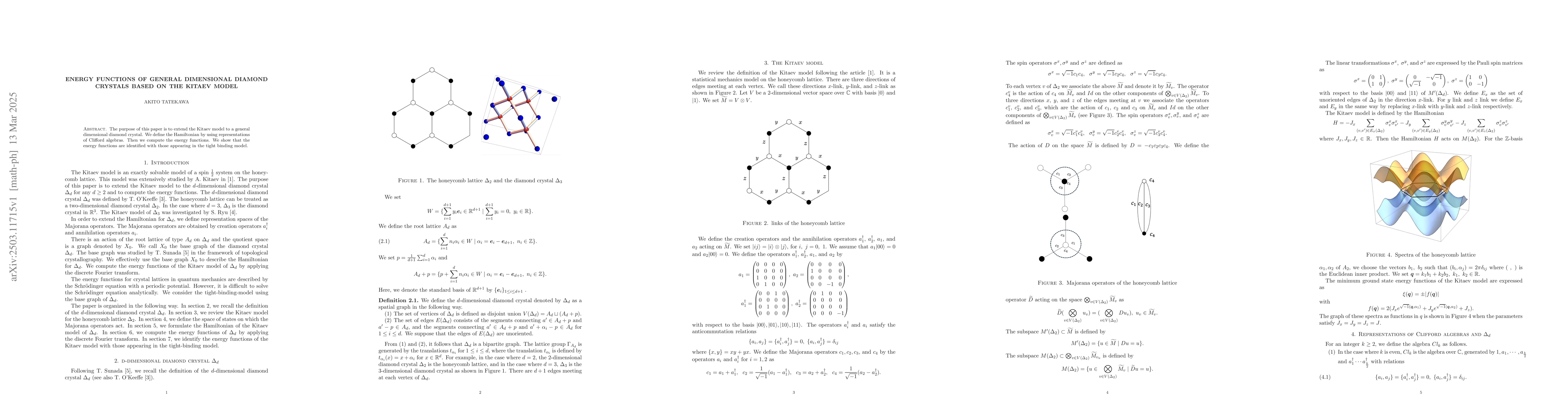 Thumbnail for Energy functions of general dimensional diamond crystals based on the
  Kitaev model