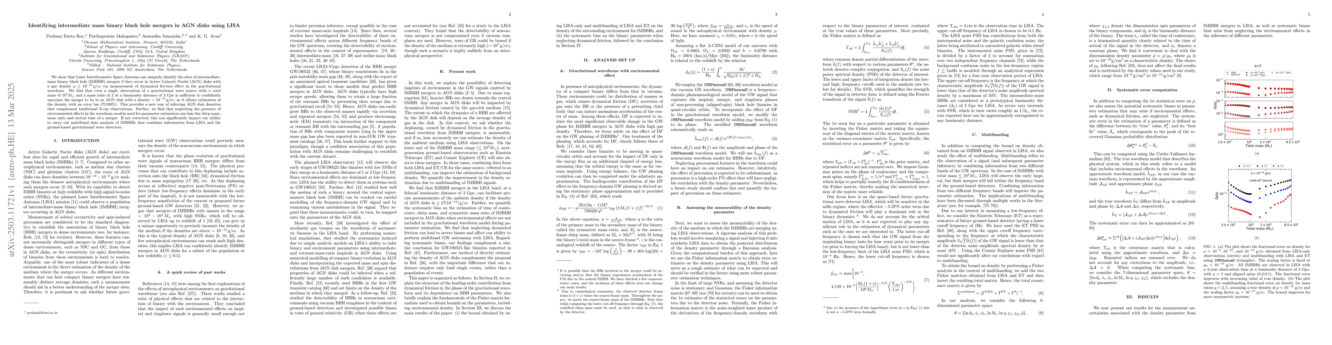 Thumbnail for Identifying intermediate mass binary black hole mergers in AGN disks
  using LISA