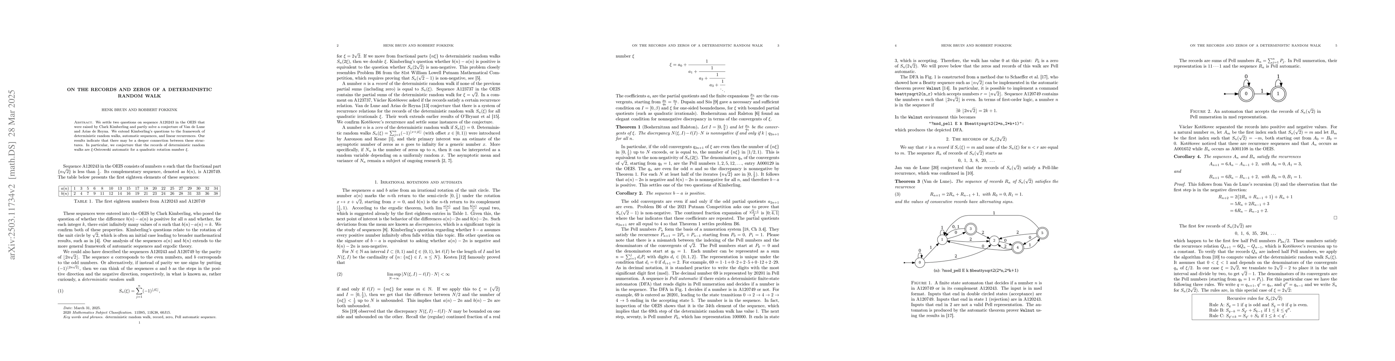 Thumbnail for On the records and zeros of a deterministic random walk