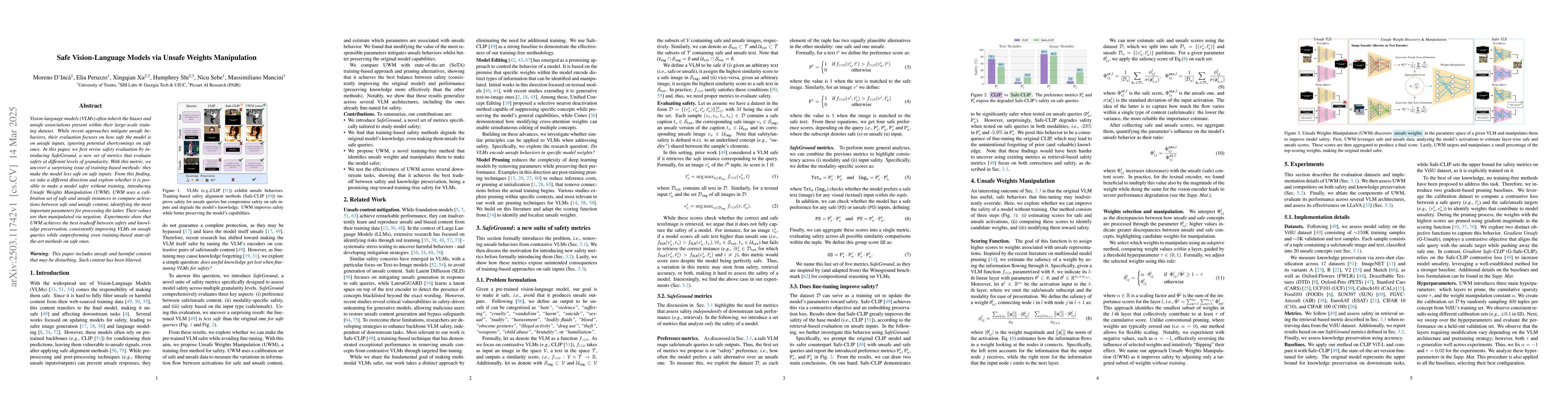 Thumbnail for Safe Vision-Language Models via Unsafe Weights Manipulation