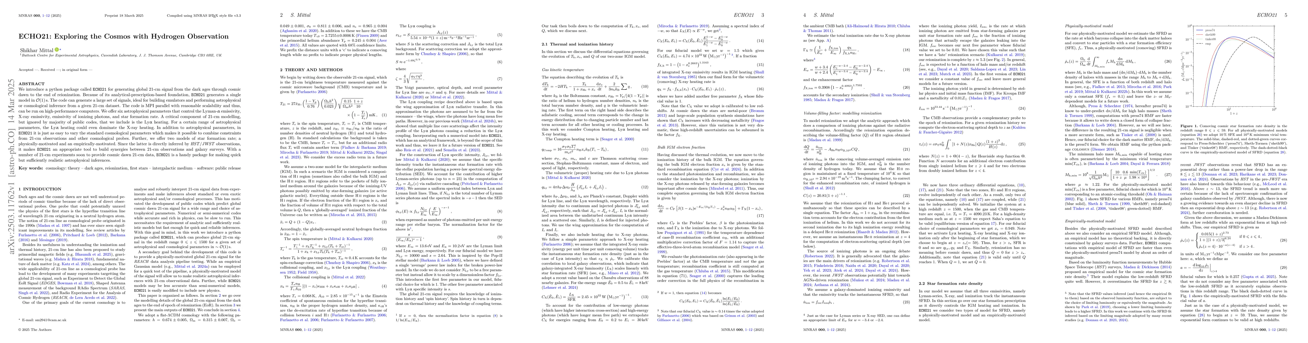 Thumbnail for ECHO21: Exploring the Cosmos with Hydrogen Observation