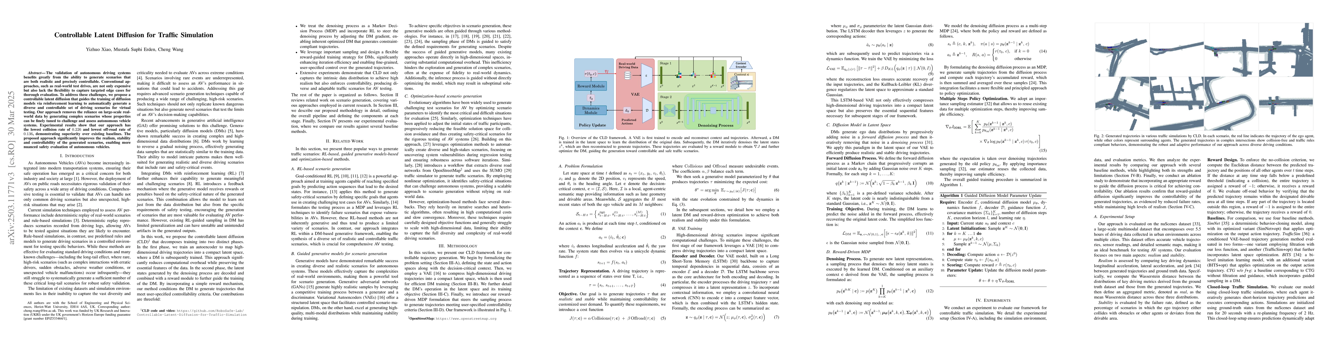 Thumbnail for Controllable Latent Diffusion for Traffic Simulation