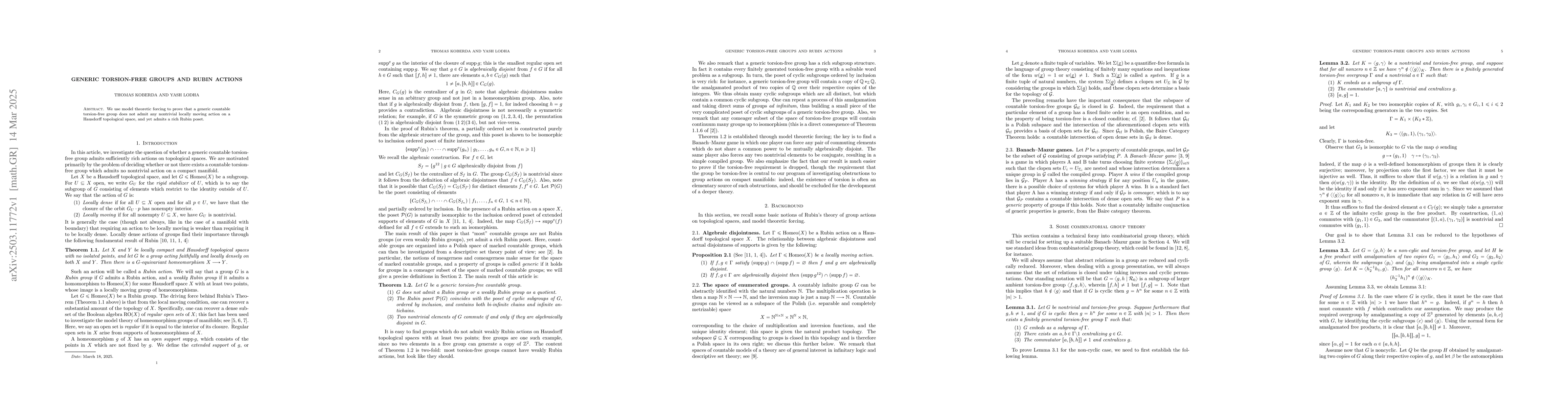 Thumbnail for Generic torsion-free groups and Rubin actions