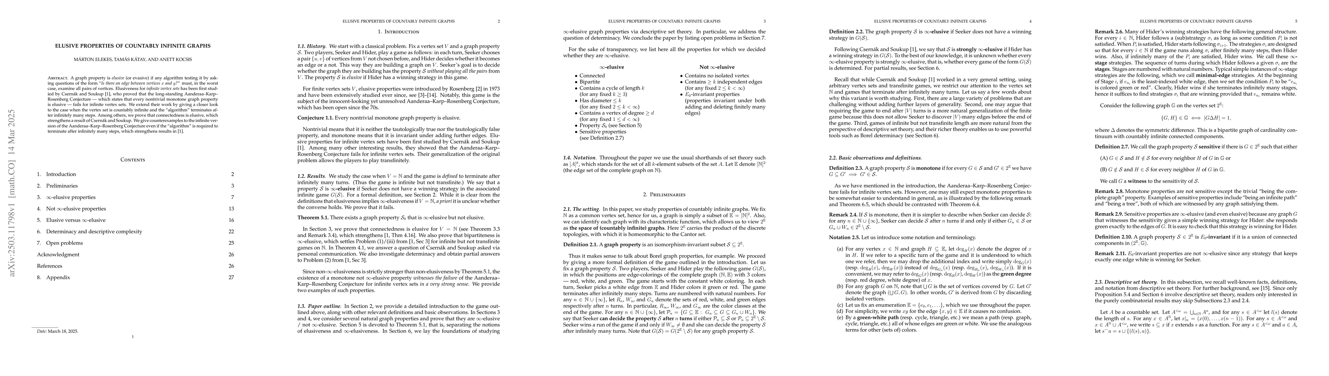 Thumbnail for Elusive properties of countably infinite graphs