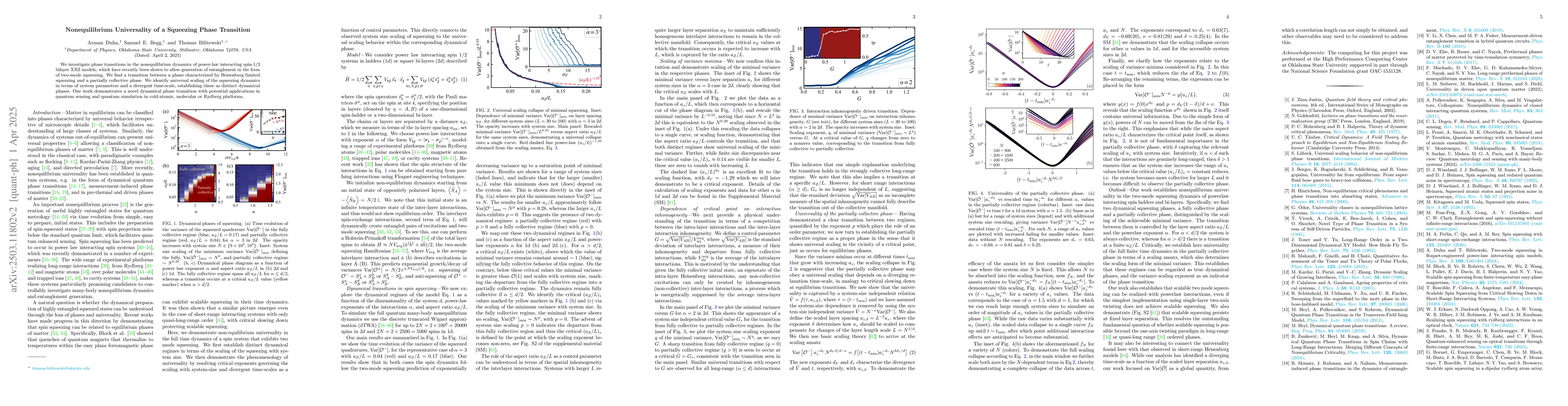 Thumbnail for Nonequilibrium Universality of a Squeezing Phase Transition
