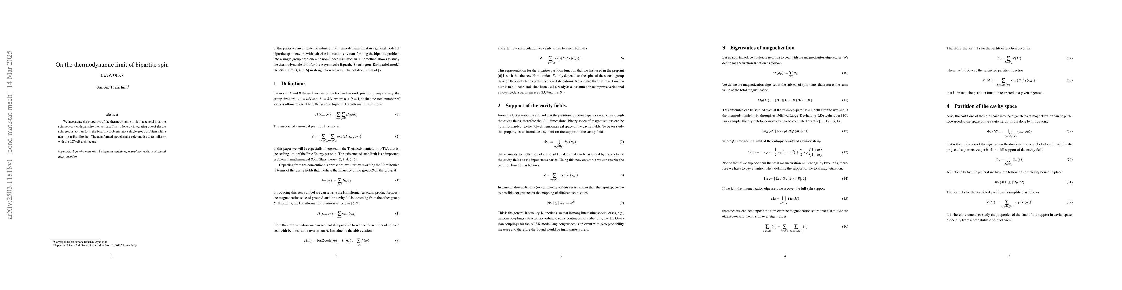 Thumbnail for On the thermodynamic limit of bipartite spin networks