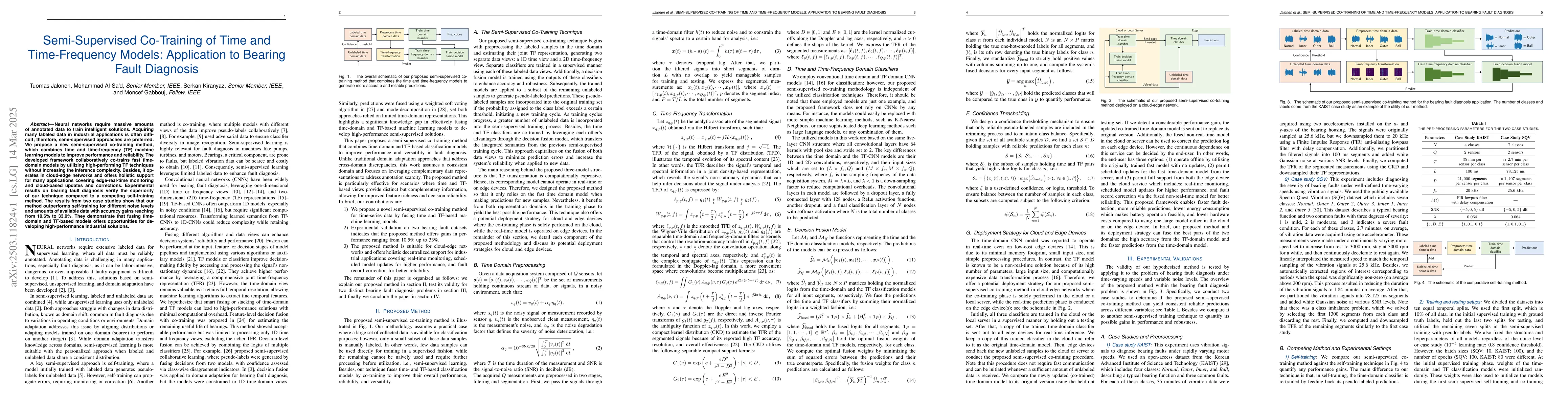 Thumbnail for Semi-Supervised Co-Training of Time and Time-Frequency Models:
  Application to Bearing Fault Diagnosis