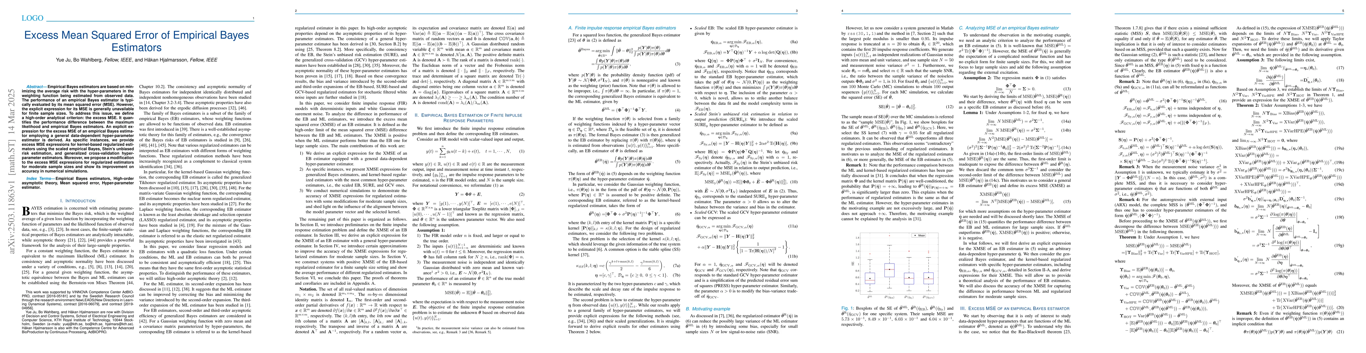 Thumbnail for Excess Mean Squared Error of Empirical Bayes Estimators