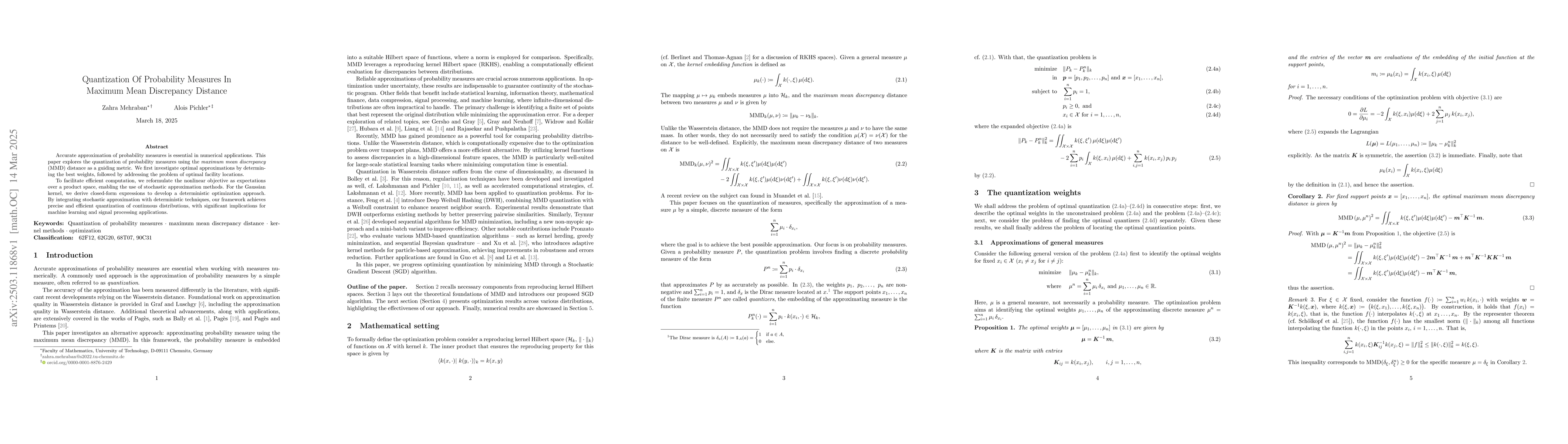Thumbnail for Quantization Of Probability Measures In Maximum~Mean~Discrepancy
  Distance