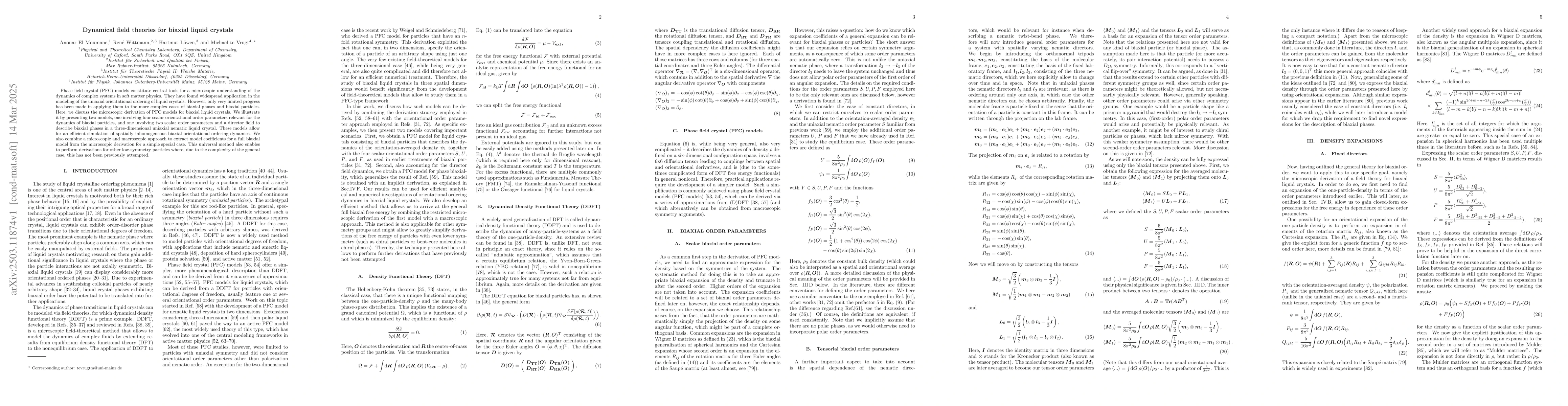 Thumbnail for Dynamical field theories for biaxial liquid crystals