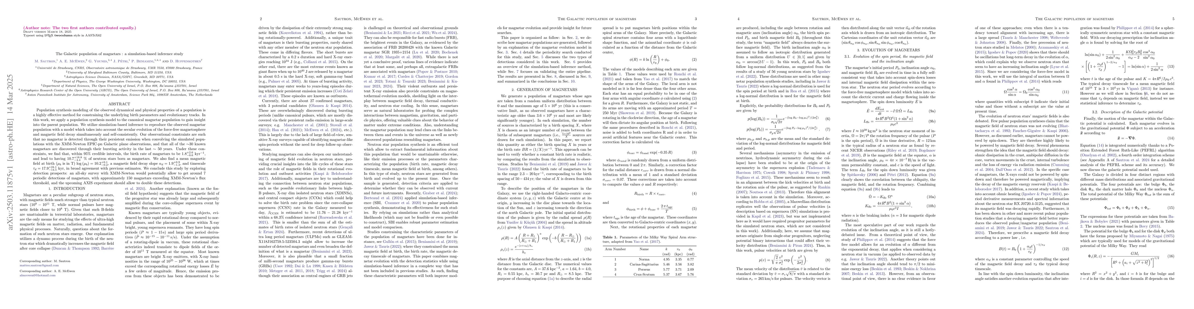 Thumbnail for The Galactic population of magnetars : a simulation-based inference
  study