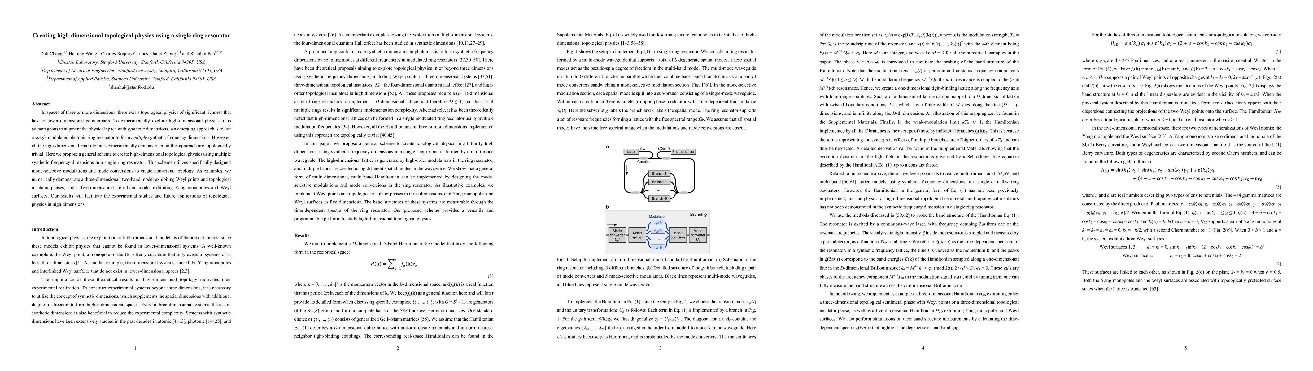 Thumbnail for Creating high-dimensional topological physics using a single ring
  resonator