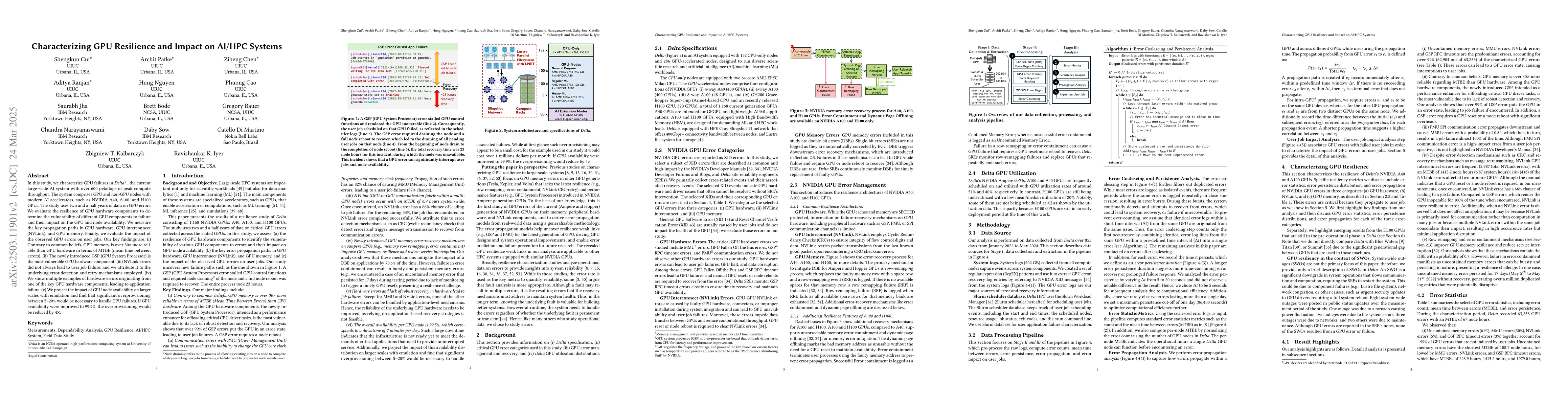Thumbnail for Characterizing GPU Resilience and Impact on AI/HPC Systems