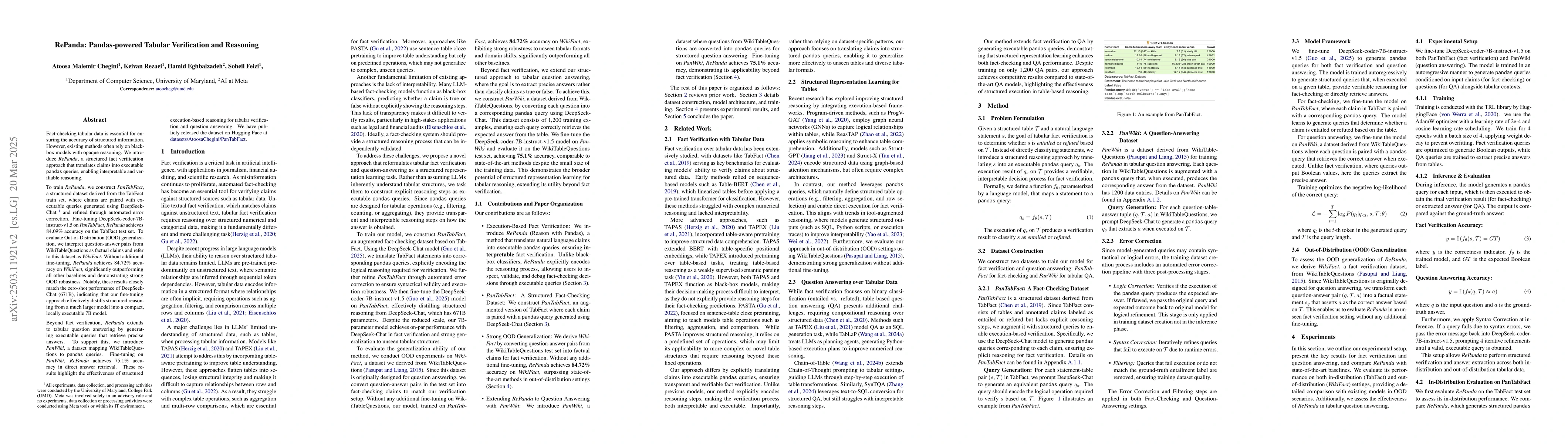 Thumbnail for RePanda: Pandas-powered Tabular Verification and Reasoning