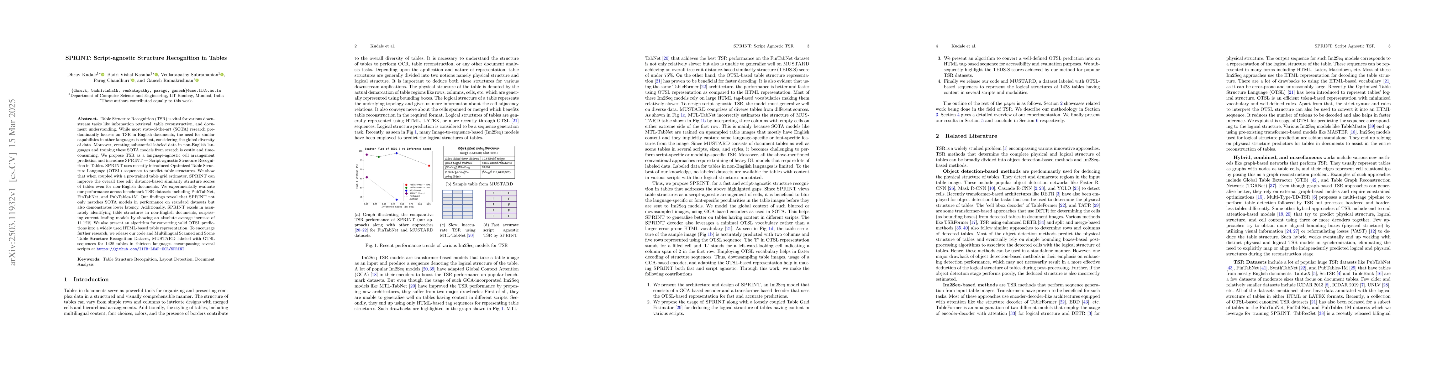 Thumbnail for SPRINT: Script-agnostic Structure Recognition in Tables